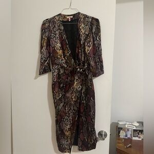 Snake Print Wrap Dress - Multicolor. Great condition